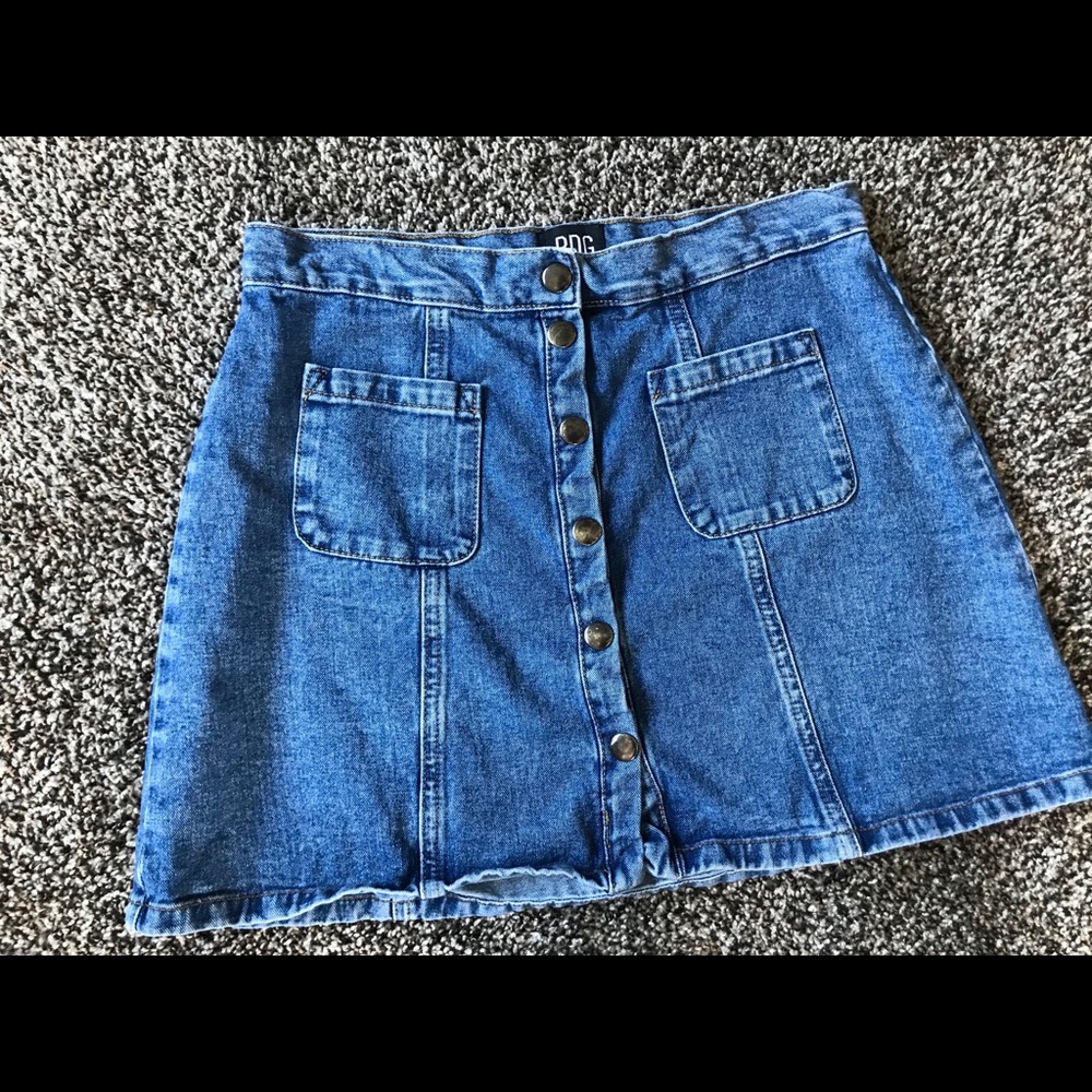 BGD Urban Outfitters Button Up Denim Skirt